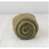 DHG 28 micron Carded Wool Batts OLIVE