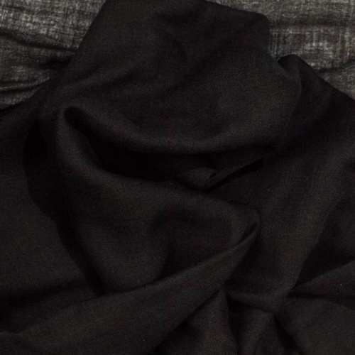 Wool Etamine (Challis) 145cm wide - BLACK [SIZE: 1mtr]