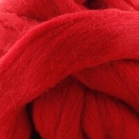 Combed Wool Tops Medium Red 100gm