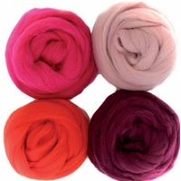Combed Wool Felting Pack | Reds
