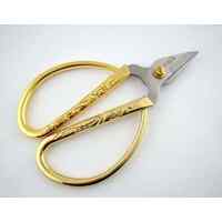  Gold Plate Embroidery Scissors 10cm with embroideed ribbon