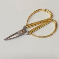 Gold Plate Embroidery Scissors 13cm  with embroidered ribbon
