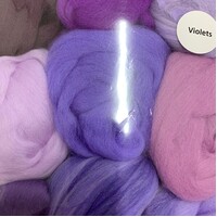 DHG 19 Micron Wool Tops Sampler - 9 Selected Colours VIOLETS