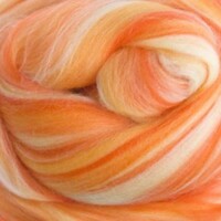 DHG Wool Tops  19 Micron Coloured Blends PAPAYA