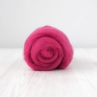 DHG Carded Wool Batts 19 micron RASPBERRY