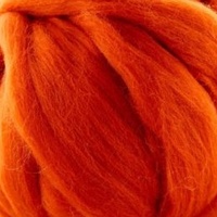 27 Micron Polish Merino Wool Tops - Dark Orange