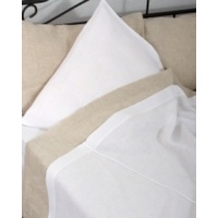 Natural White Linen Duvet Cover Queen Bed 