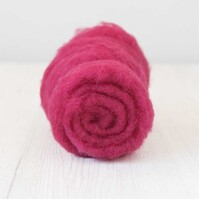 DHG 28 micron Carded Wool Batts RASPBERRY