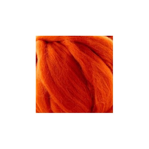 Combed Wool Tops Dark Orange 27 micron 100gm