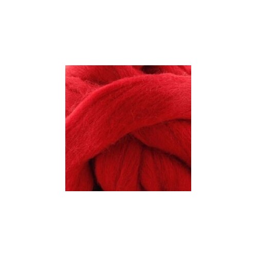 Combed Wool Tops Medium Red 100gm