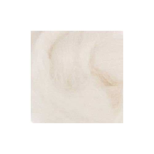 Combed Wool Tops White  27 micron 100gm
