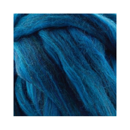 Combed Wool Tops Deep Blue Sea 27 micron 100gm