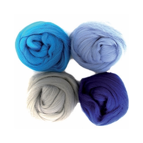 Combed Wool Felting Pack | Blues