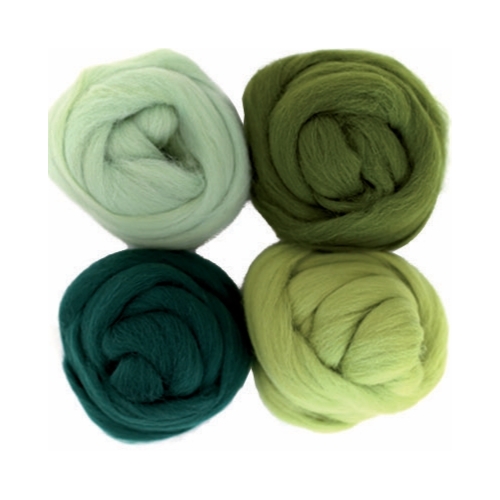 Combed Wool Felting Pack | Greens