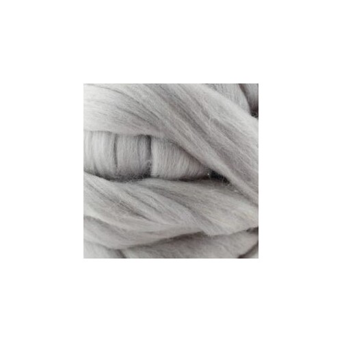 Combed Wool Tops Metallic Grey 100gm