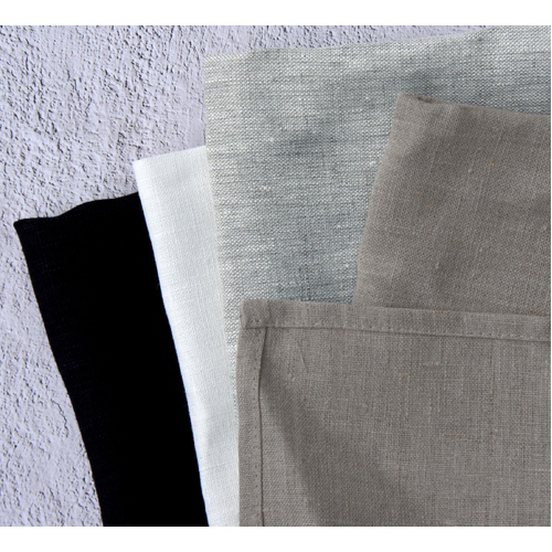 Pure Linen Tea Towel  - BLACK  50 x 70cm Pack 6  