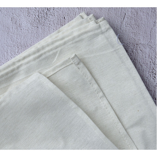 Linen /Cotton Tea Towel  - White 50 x 70cm 75 Linen/25 Cotton Pkt 12