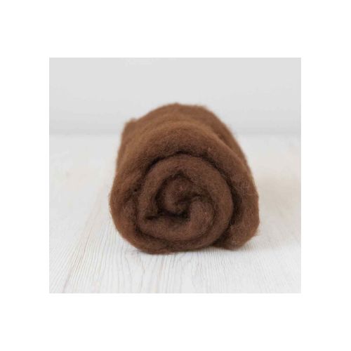28 micron Carded Wool Batts BARK [Size: 50gm]