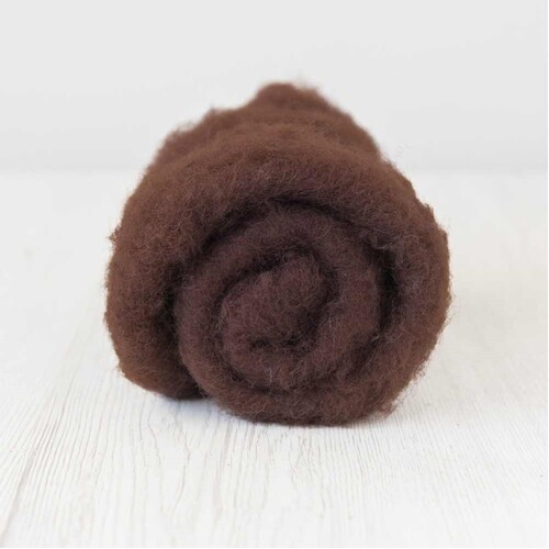 28 micron Carded Wool Batts CHOCOLATE [SIZE: 50gm] 