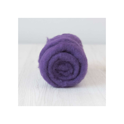 DHG 28 micron Carded Wool Batts VIOLET [Size: 50gm]