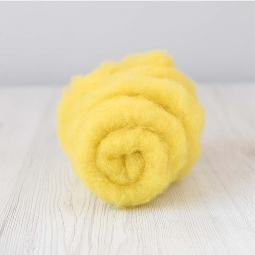28 micron Carded Wool Batts Sun [Size: 50gm]