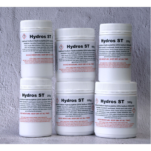 Hydros ST : Sodium Hydrosulphite 25% 250G - CANNOT BE SENT AIRMAIL or EXPRESS POST!