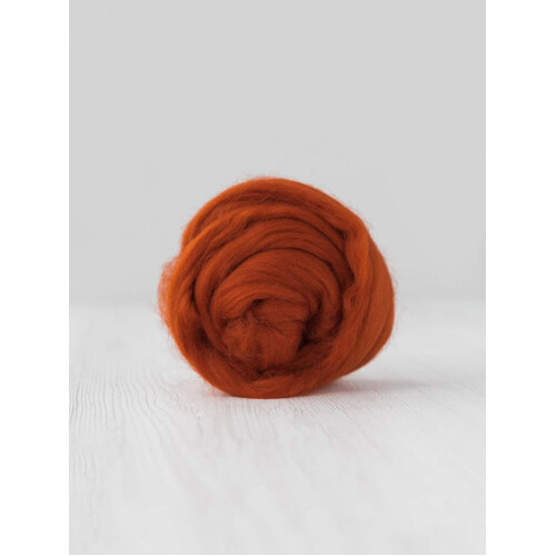 DHG 19 micron Wool Tops RUST [SIZE: 50gms]