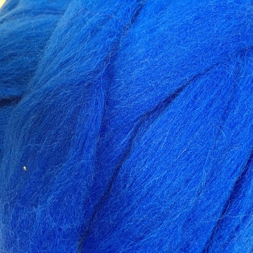 21 Micron Craft Wool Tops BRILLIANT BLUE  [Size: 100gm]