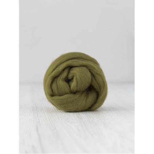 Olive Wool Tops 19 micron (Size: 100gm)