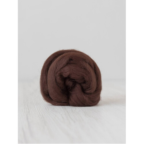 DHG 19 micron Wool Tops CHOCOLATE [SIZE: 50gms]