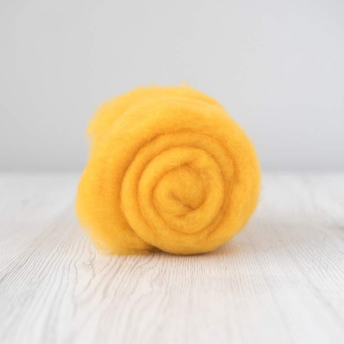 DHG 19 micron Carded Wool Batts YOLK [Size: 500gm]