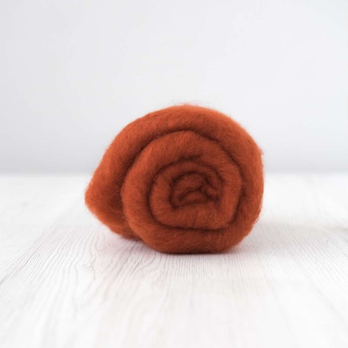 Rust Carded Wool 19 Micron  [Size: 50gm]