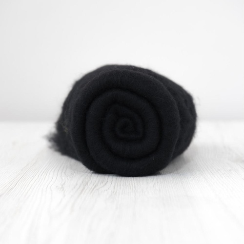 DHG 19 micron Carded Wool Batts BLACK [Size: 50gm]