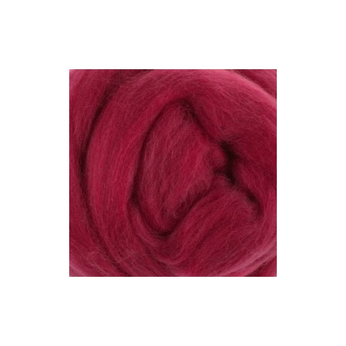 DHG Wool/Silk Tops RASPBERRY (Size: 50gm)