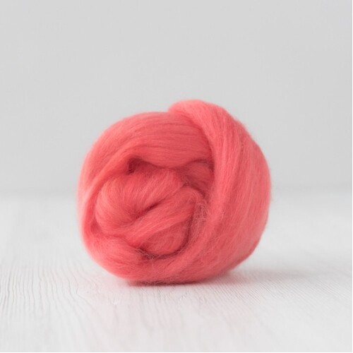 DHG 14.5 Micron Merino Wool Tops - Coral [SIZE: 500gm]