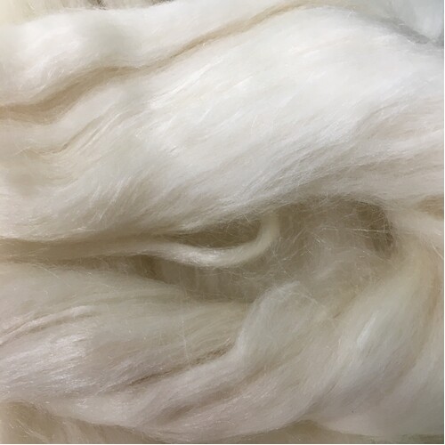 Natural White  -  Wool/Silk Tops (Size: 50gm)