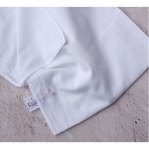 Fine White Cotton Voile Scarf 50 x 200cm [Unfringed]