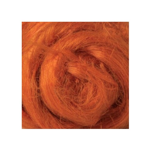 Dyed Linen Sliver - Pumpkin (Size: 100gm)