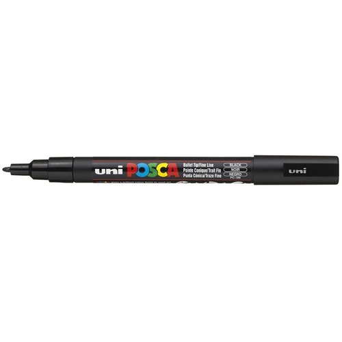 Uniball Posca Paint Markers 1.3mm Bullet Tip BLACK