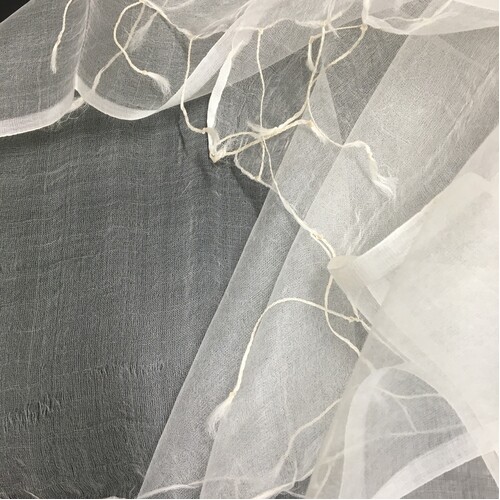 Fine Natural White Organza Scarf 2.8mm 70 x 200cm with fringe [QTY: 1]
