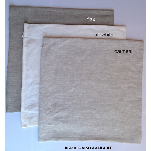 Oatmeal Pure Linen Cushion Covers 50 x 50cm with zip  