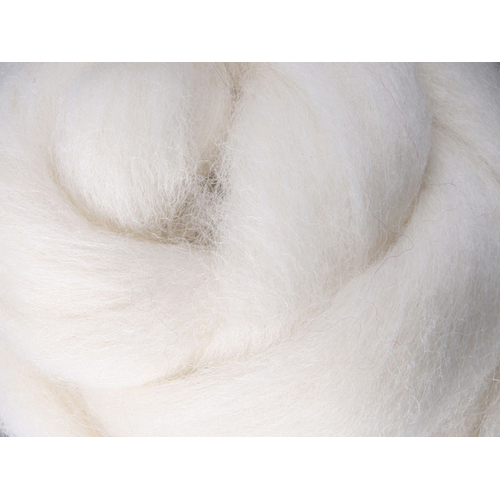 Ashford Corriedale Wool Tops WHITE [SIZE: 50gms]