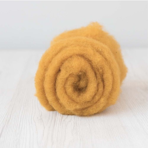 28 micron Carded Wool Batts Saffron [Size: 50gm]