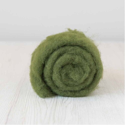DHG 28 micron Carded Wool Batts IVY [SIZE: 50gm] 