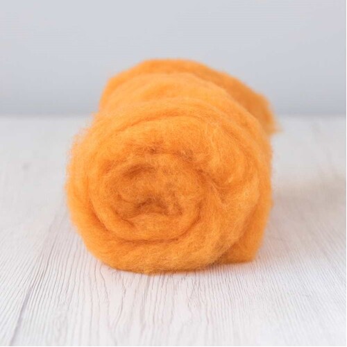 28 micron Carded Wool Batts MELON [SIZE: 50gm]