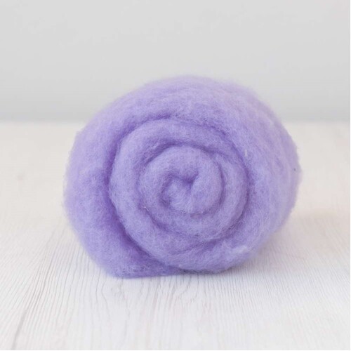 28 micron Carded Wool Batts LAVENDER [SIZE: 50gm] 